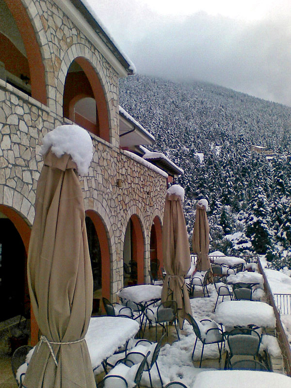 Vytina Mountain View Hotel - Main Veranda